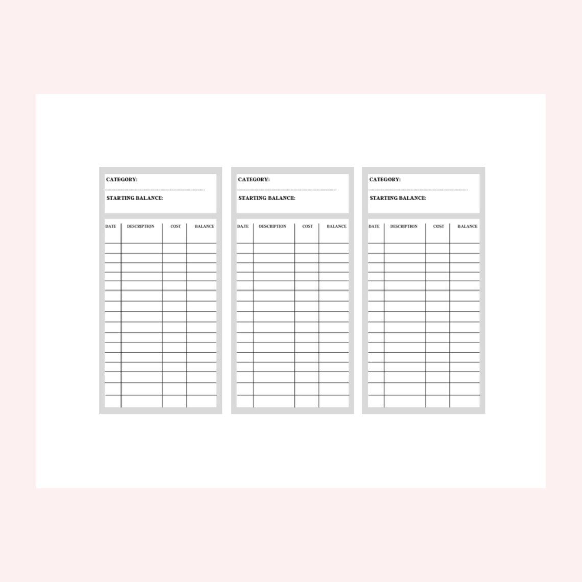 Cash Envelope Insert Printable for Budgeting Cash Envelope Etsy