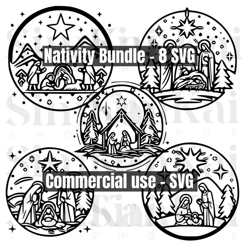 Nativity SVG Bundle, Nativity Scene PNG, Baby Jesus SVG, Nativity Scene