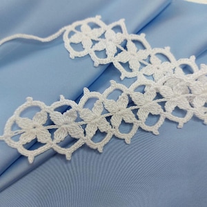White Crochet Lace Choker – Handmade Boho Necklace – Romantic Victorian Style Bridal Collar – Delicate Festival Jewelry Gift
