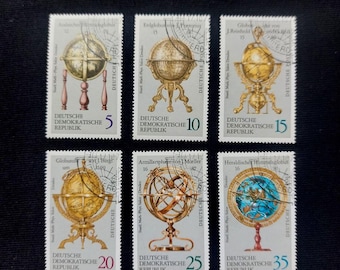 DDR 1972 Celestial Globe-stempels, astronomie-samenbolset (6 postzegels)