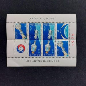 Postzegelvel Apollo Sojoez uit 1975, ongebruikt (MNH), Poolse filatelie, retro wetenschappelijk cadeau