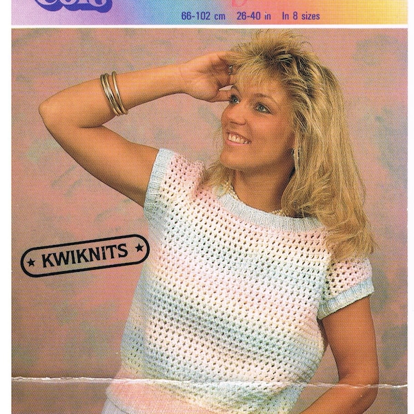 Lady's Kwiknit Sweater by King Cole PATTERN ONLY #BV19