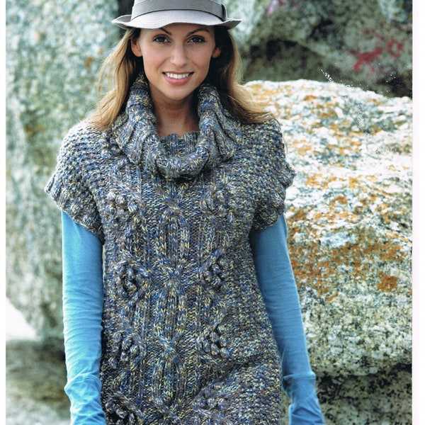 Tunic in Sirdar Connemara Chunky Aran Style To fit UK 10-20 dress size This is a Knitting Pattern NOT a finished item