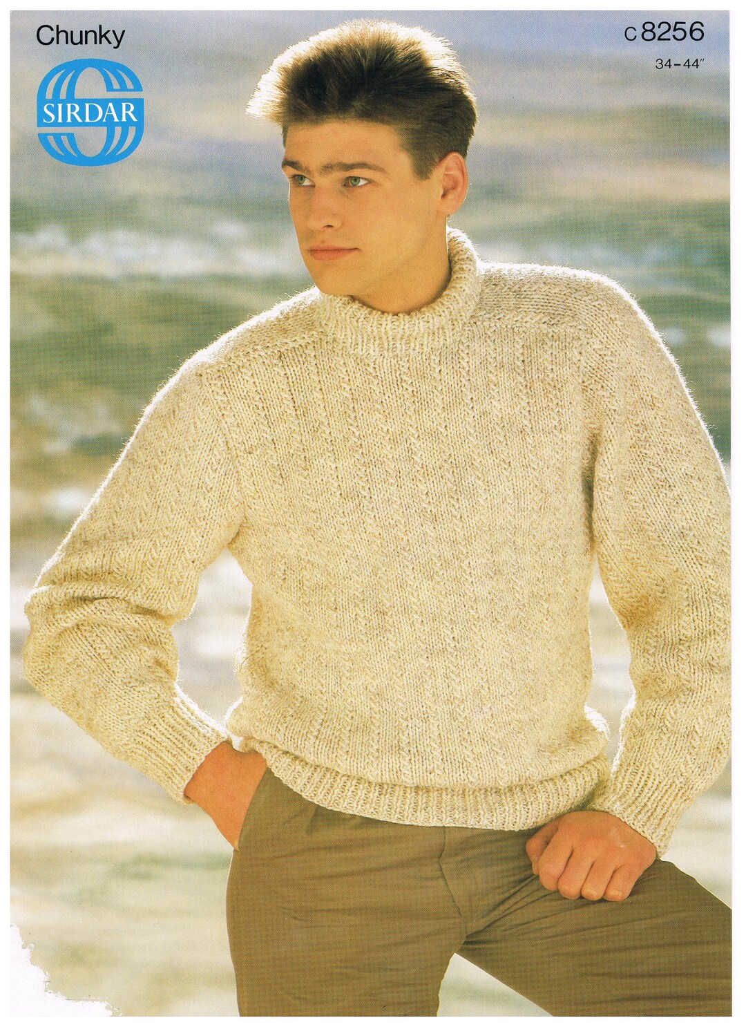 Sirdar Men's Chunky Sweater Knitting Pattern - Etsy