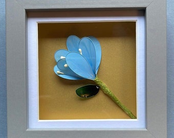 Glass Resin Flower Wall Art Handcrafted 3 Dimension Resin Flower in Box Frame Perfect Mother’s Day Gift