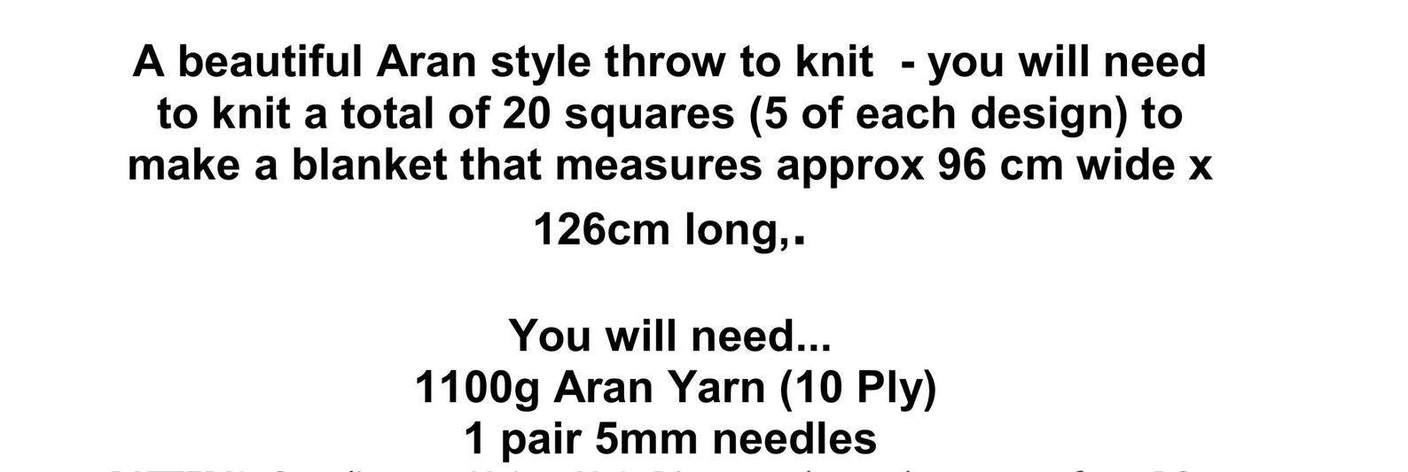 Vintage Aran Patchwork Throw Afghan Blanket 96x126cm Diamonds Cables ...