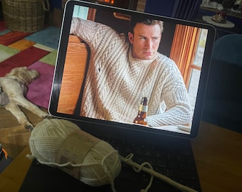 Do you want a Knives Out sweater? Your own Chris Evans sweater SANS holes :) Celebrity Knit made to order Custom made