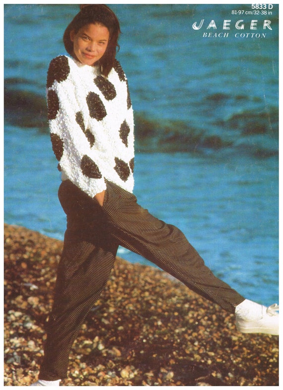 Jaeger Beach Cotton Polka Dot Sweater Knitting Pattern This is a