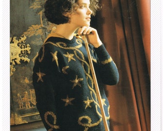 Jaeger Pearl Star Sweater Knitting Pattern Pattern PDF 32-42 inch This is not the finished product this is a pattern.