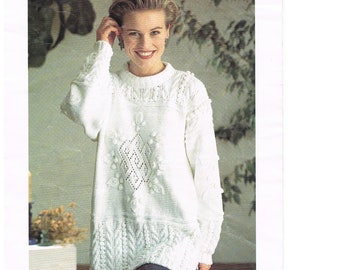 Patrón de tejido de túnica/jersey largo DK Este es solo un patrón, NO el artículo terminado.