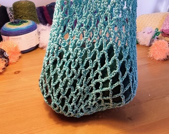 Custom made 100% Cotton Mesh Shopping Bag Crocheted Market Style Bag Strong Foldable Can be carried over Shoulder Choose your colour