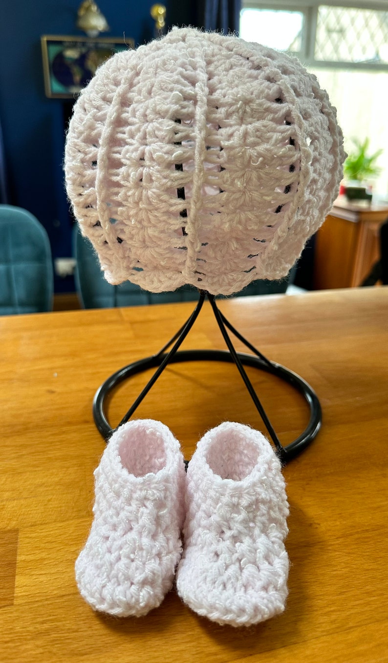 Spring Baby Booties and Hat Set Crochet Pattern Kit DK Suitable for ...
