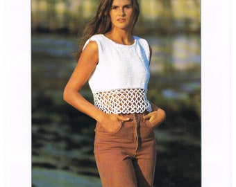 Ladies Soft Cotton 4 ply Aran Top by Sirdar #9347