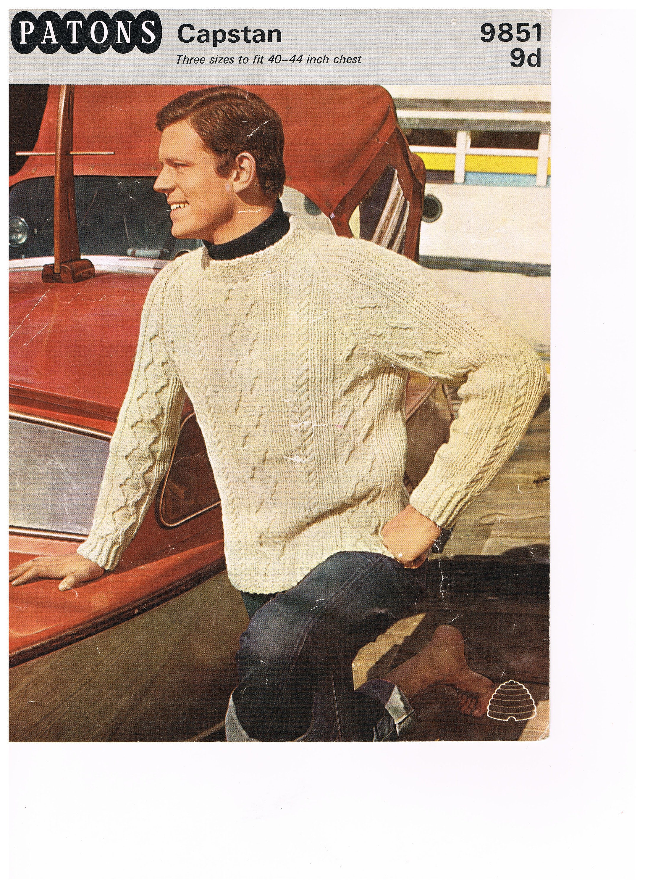 Men's Capstan Aran Jumper by Patons - Etsy