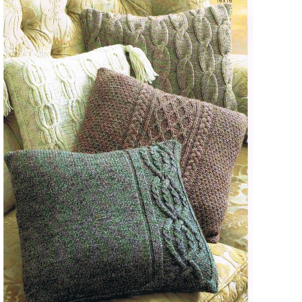 Aran cushion covers knitting pattern.  This is NOT a finished product