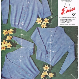 Emu 3 Classic Cardigans 3-fach und DK Für 34-44-Zoll-Brustumfang Low-V-Ausschnitt, High-V und Rundhalsausschnitt