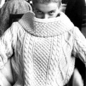 Channel your inner movie star with a replica of Jean Seberg’s Aran Cowl Does NOT include Jumper Celebrity Knits made to order Custom made