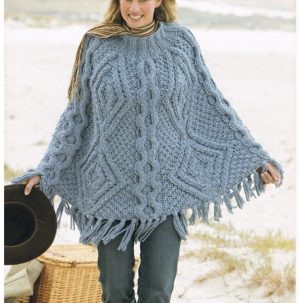 Cable Knit Poncho - Etsy