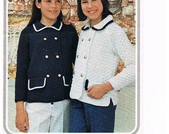 Hayfield Beaulon Crepe Chanel Style Thicknit Childrens Blazers Jackets Double Knitting This is a Knitting Pattern NOT a finished item