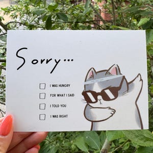 Sorry Karte, funny Katze, Hangry, I told you, I was right, Entschuldigung Grußkarte, Lustig