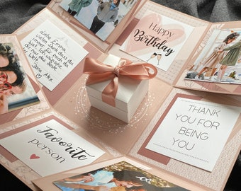 Regalo di compleanno, scatola esplosiva rosa, regalo per la fidanzata, regalo di nozze, regalo fidanzata personalizzato