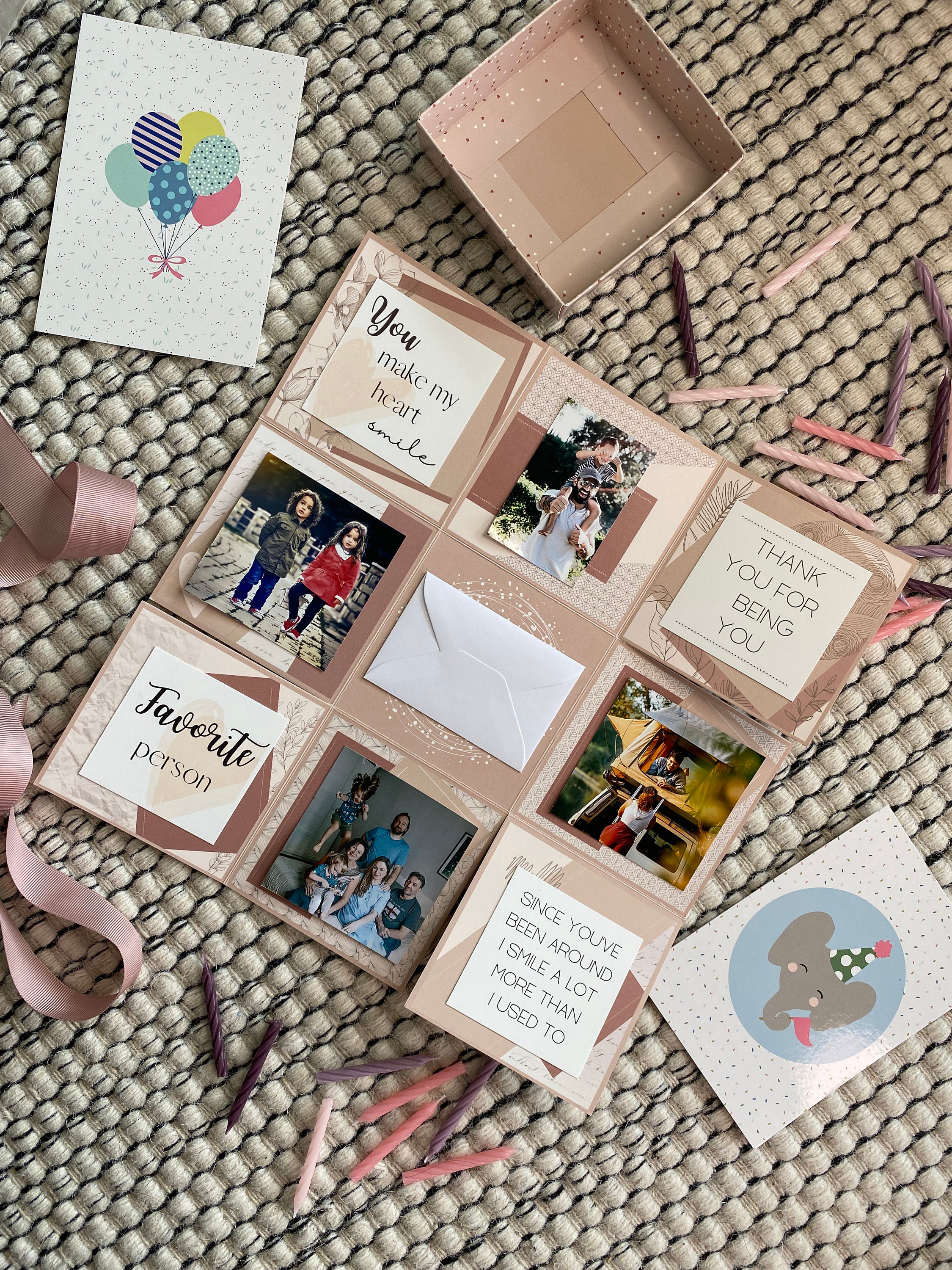 Birthday gift, explosion box pink, gift for girlfriend, wedding gift, personalized gift girlfriend