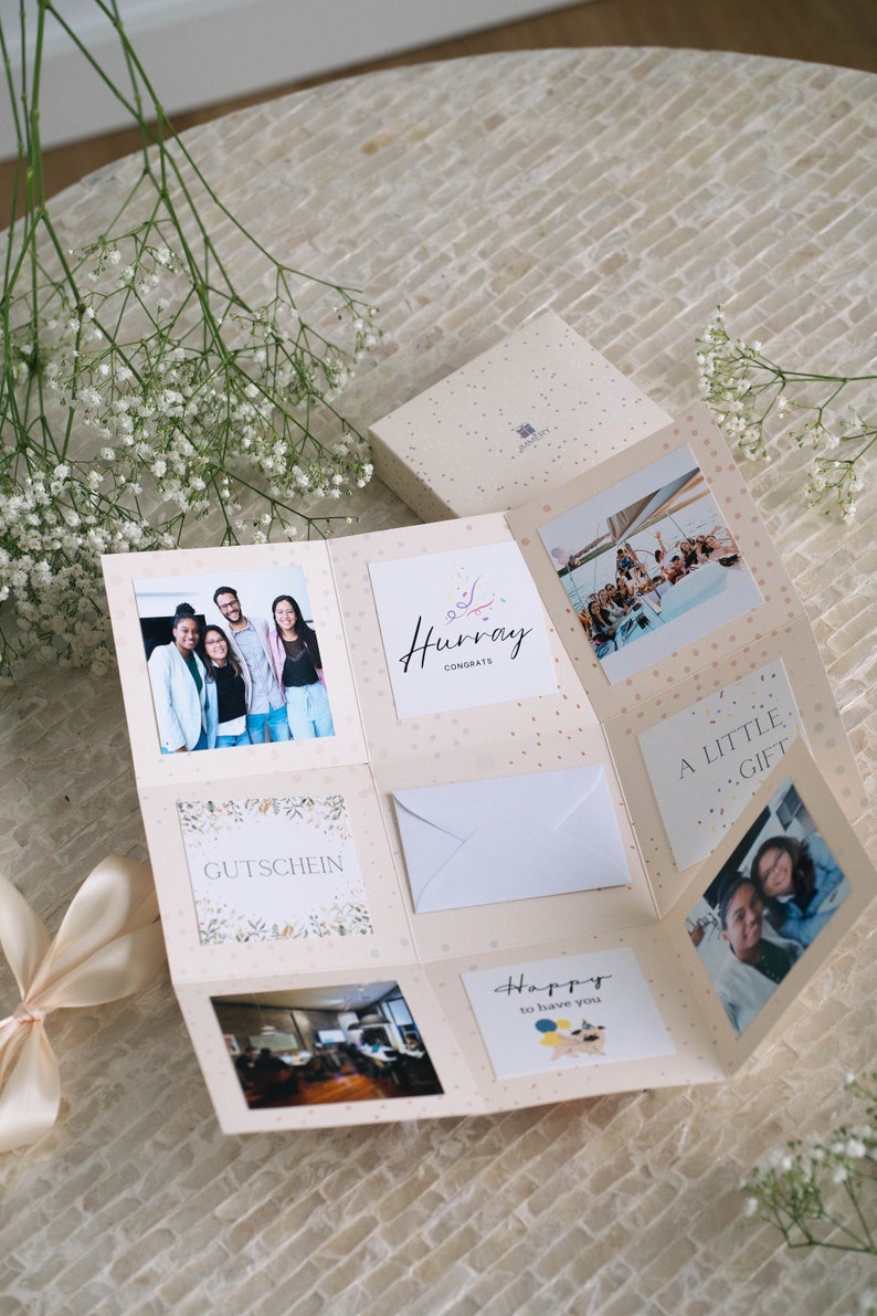 Explosion box beige, birthday gift girlfriend, wedding gift, personalized gift girlfriend, anniversary image 1