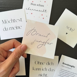 Spruchkarten für Brautjungferngeschenke, Brautjungernkarten, Trauzeugingeschenk