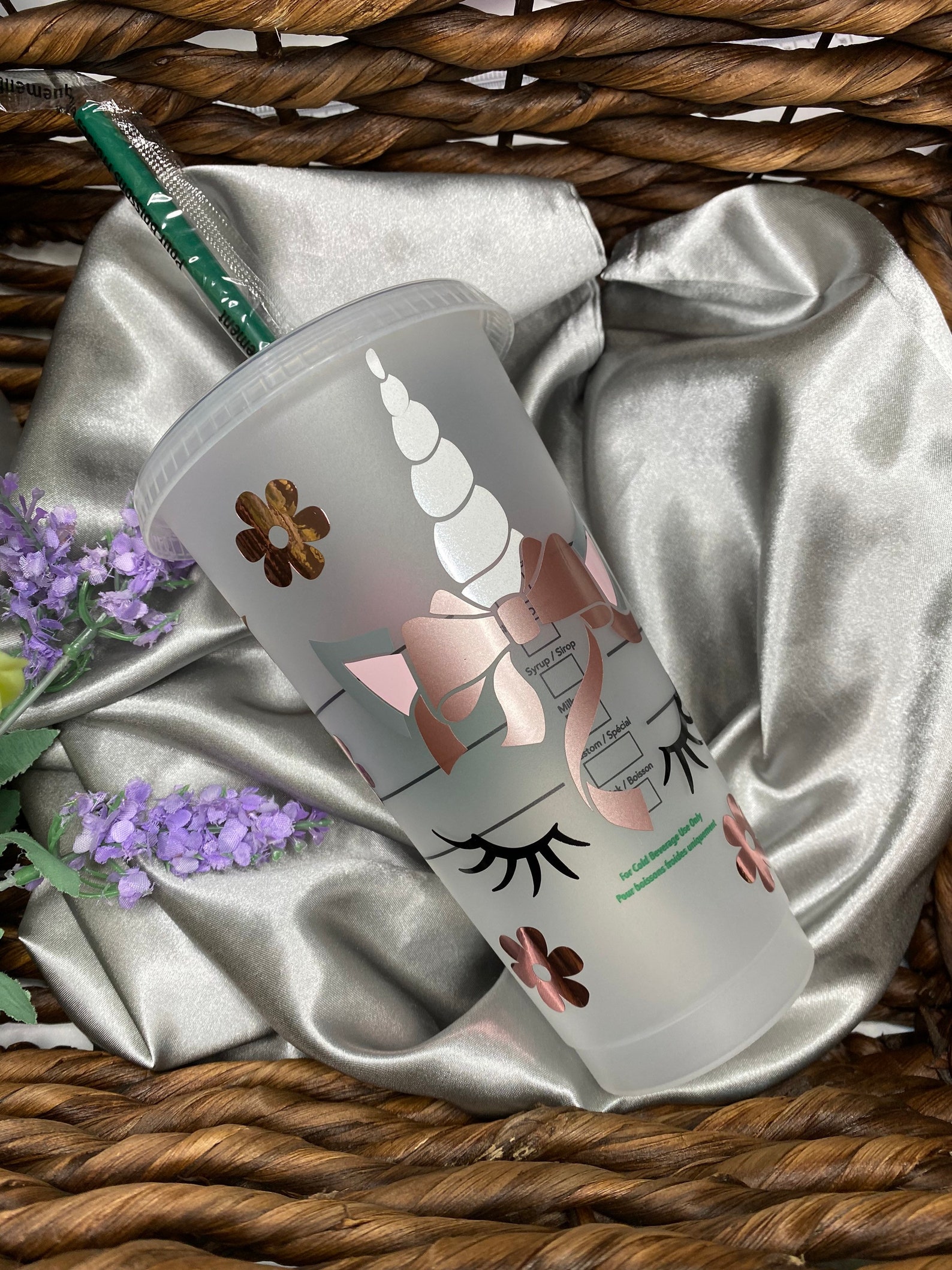Unicorn Starbucks Reusable cold cup Tumbler Unicorn sparkles Etsy