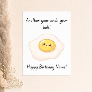 Personalised Asian Birthday Card, Egg, Anda Indian, Punjabi Funny Cards - Fried Egg!
