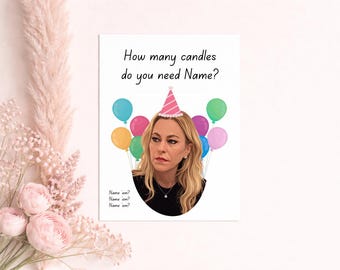 Biglietto di compleanno personalizzato ispirato a Sutton - RHOBH, Real Housewives of Beverly Hills, reality show, biglietto con nome