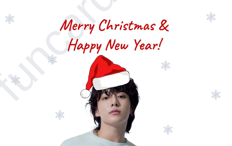 Christmas Jeon Jungkook Digital Card, Print Your Own, Jeon