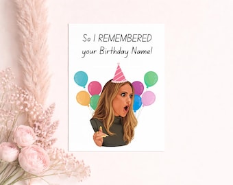 Biglietto d'auguri personalizzato ispirato a Dorit Kemsley - Linea iconica - Così posso RICORDARE il tuo compleanno - Per i fan di Real Housewives of Beverly Hills, RHOBH