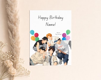 Biglietto d'auguri personalizzato ispirato a Cortis - Martin Play The Beat, perfetto per COER, Core