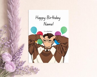 Biglietto di auguri di buon compleanno personalizzato ispirato a Kim Taehyung V dei BTS - Bangtan Memes, Army, Borahae