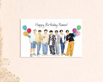 Personalised BTS Inspired Happy Birthday Card - Made for BTS Army Card, Borahae, Bangtan