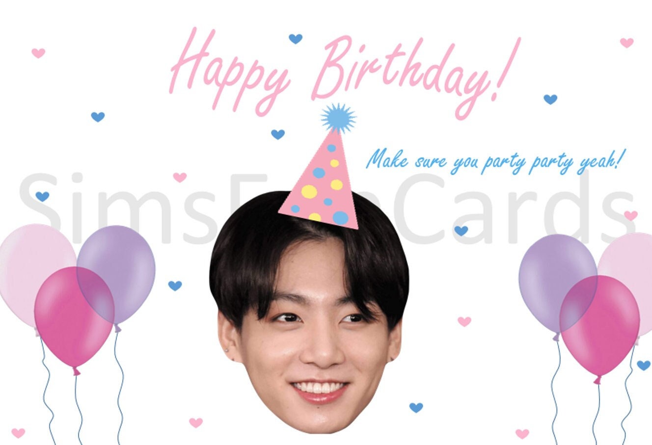 BTS, Jungkook, Jung Kook Birthday Card, Army, Party Party Yeah, JK, BTS