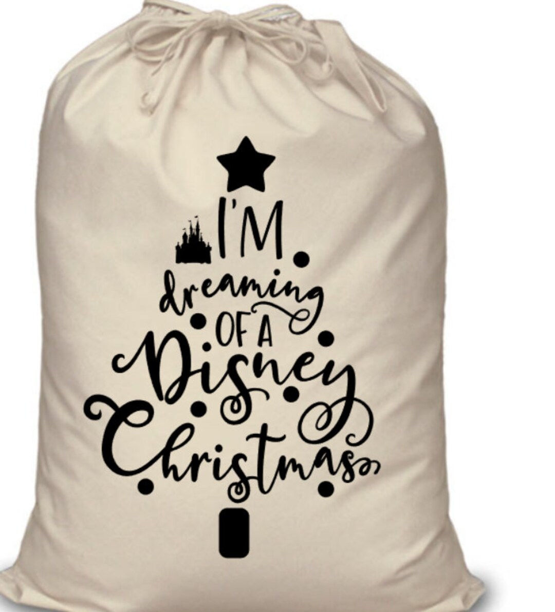 I'm Dreaming Of A Disney Christmas Sack Present Gift Bag - Etsy Ireland