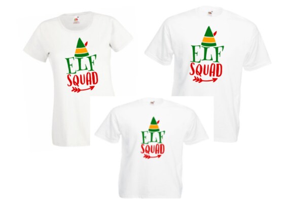 Shirts Santa ELF Squad White Tops 