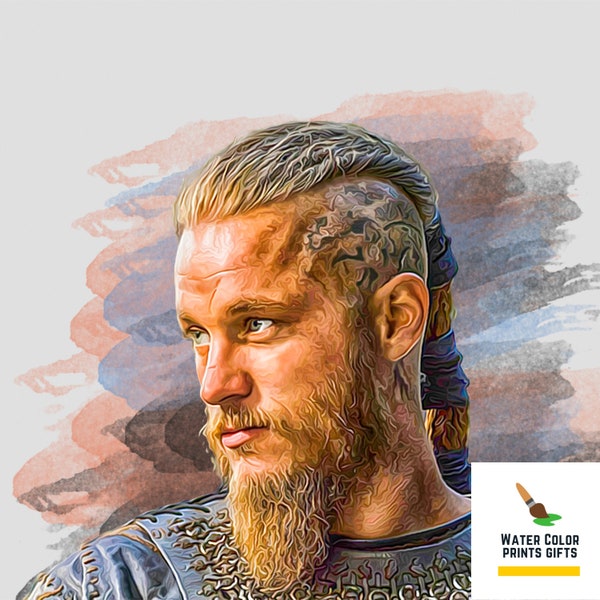 Vikings, Ragnar Lothbrok, Valhalla, Artwork, Handmade, Printable Art, Instant Download, Digital Print, Poster, Decor, Portrait