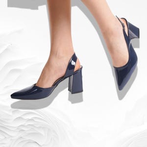 NAVY Blue Women&#39;s Shoes, Women&#39;s Heels Pumps, Bridal Shoes, Block Heels, bridesmaid shoes, Evening shoes, Navy blue Bride Shoes, Navy Pumps
