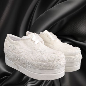 Wedding shoes for bride, Wedding shoes for bride sneakers, Wedding platform sneakers, Bride shoes sneakers, Wedding sneakers for bride