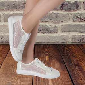 Wedding Shoes, Bride Sneakers, Wedding Sneakers, Bride Tulle Lace Sneakers, Bride Shoes, Bride Converse, Wedding Converse, Bridal Tulle Shoe