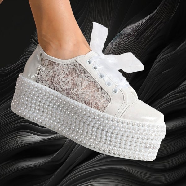platform wedding sneakers