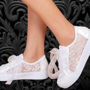 Wedding Converse, Wedding Shoes, Bridal Sneakers, Bride Tulle Shoes, brautsneaker, Bridal Tulle Converse Sneaker, Wedding Lace Tulle Sneaker