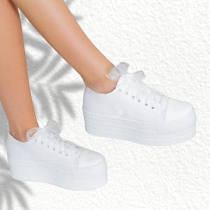 Bride Shoes, White Flat Platform Shoes, Bridal Shoes, Wedding Sneakers, Women&#39;s Wedding Shoes, Bridal Sneakers, Wedding Converse sneakers