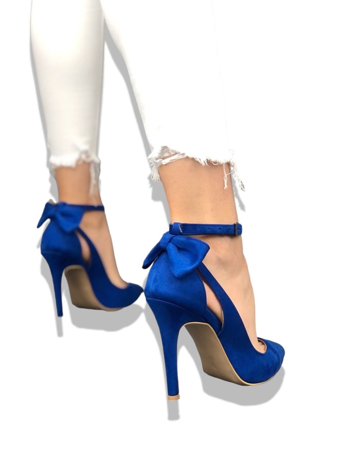 Navy Suede High Heel Etsy Canada