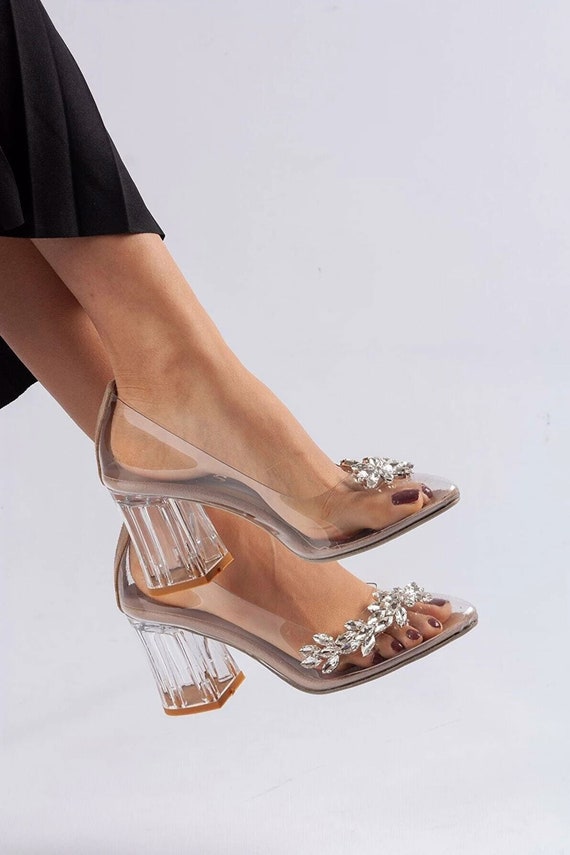 Transparent Film Fish Mouth Large Size Design Sexy Fashion women's Shoes  2022 New High Heel Stiletto Sandals - AliExpress