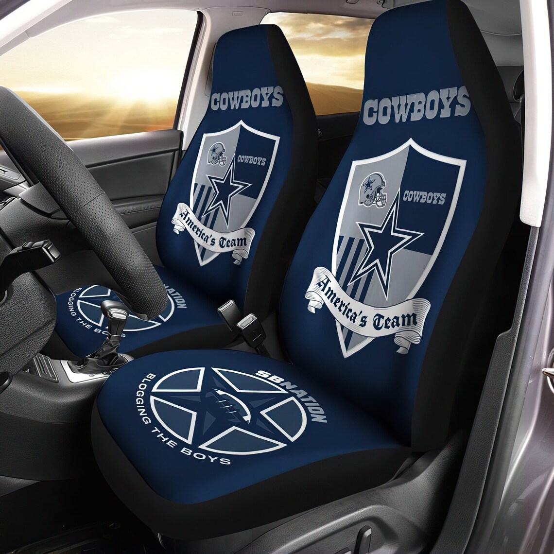 SET of 2 Dallas Cowboys NFL car seat covers beautiful design Etsy
