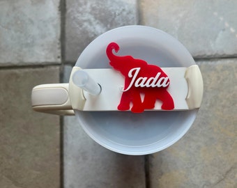 Copo grande personalizado Stanley com placa de identificação em formato de elefante, 40 onças, 30 onças Stanley